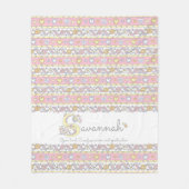 S monogram aangepaste naam betekent Savannah Fleece Deken (Voorkant)