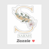 S Monogram Floral Aangepast Sticker (Vel)