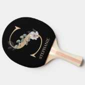 S Monogram Floral Aangepast Tafeltennisbatje (Zijkant)