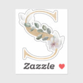 S Monogram Floral Sticker (Vel)