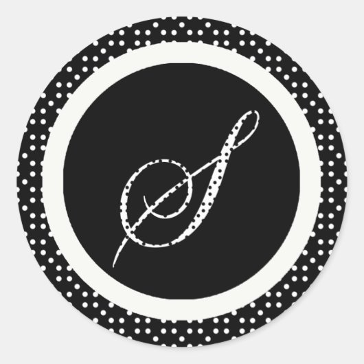 S Monogram Letter Envelope Seal Ronde Sticker (Voorkant)