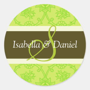 S Monogrammen voor huwelijkssluitingen Ronde Sticker