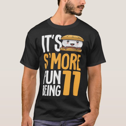 S’more Campfire 11th Birthday Marshmallow Camping  T-shirt (Voorkant)