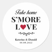S’more Love Mariage Classic Round Sticker (Devant)