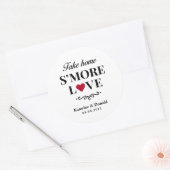S’more Love Mariage Classic Round Sticker (Enveloppe)