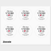 S’more Love Mariage Classic Round Sticker (Feuille)