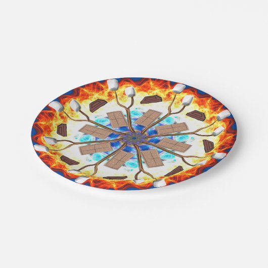 S’mores Marshmallows Roasting Papieren Bordje (Gekanteld)