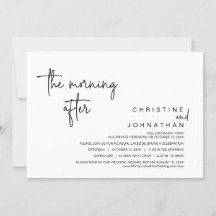 's Morgens na, bruiloft Elopement Brunch Kaart