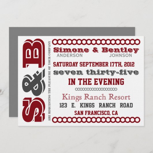 S n' B Uitnodiging (Voorkant / Achterkant)