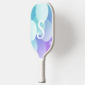 S Naam Pickleball Paddle Paarse Blue Bubble Modern (Links)
