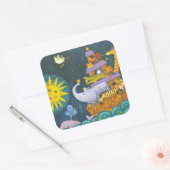 's Nachts ark Vierkante Sticker (Envelop)