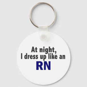 's Nachts dress ik op als een RN Sleutelhanger