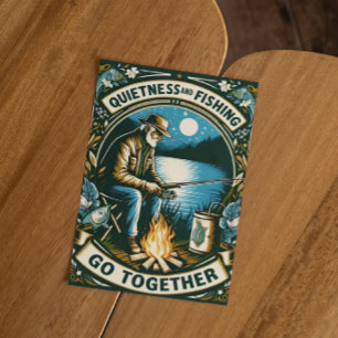 's Nachts Gevist en een kampvuur Briefkaart