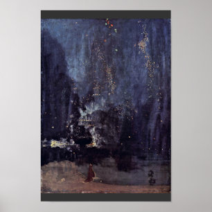 's Nachts in het zwart en 's avonds is de fallende Poster