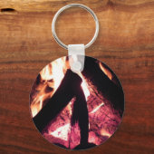 's nachts kampvuur sleutelhanger (Voorkant)