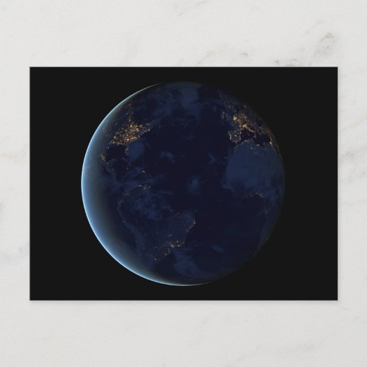 's Nachts licht de stad van de aarde Briefkaart (Voorkant)