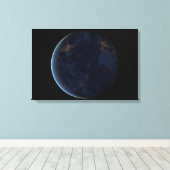 's Nachts licht de stad van de aarde Canvas Afdruk (Insitu (Houten vloer))