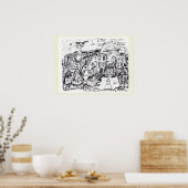 's Nachts lopen thuis Poster (Keuken)