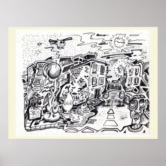 's Nachts lopen thuis Poster (Voorkant)