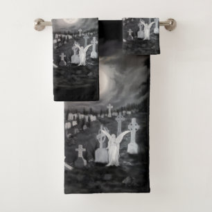 's Nachts op het kerkhof - Angel met Devil Bad Handdoek