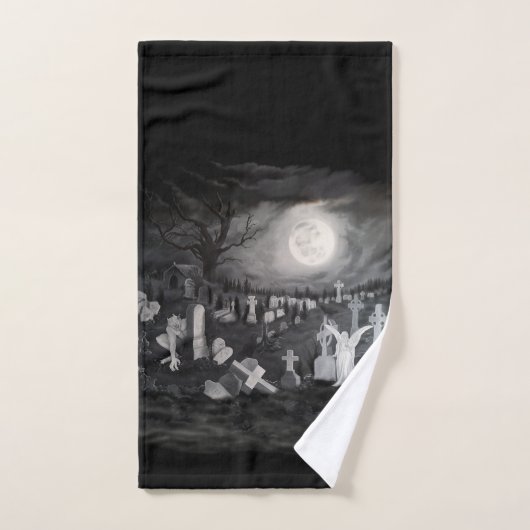's Nachts op het kerkhof - Angel met Devil Bad Handdoek (Handdoek)