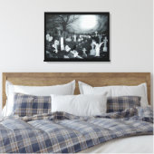 's Nachts op het kerkhof - Angel met Devil Canvas Afdruk (Insitu (Slaapkamer))