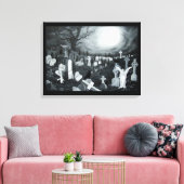 's Nachts op het kerkhof - Angel met Devil Canvas Afdruk (Insitu (Woonkamer))