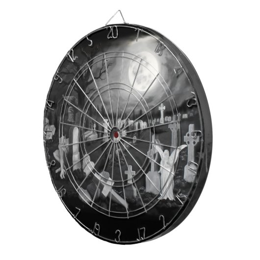 's Nachts op het kerkhof - Angel met Devil Dartbord (Voorkant Rechts)