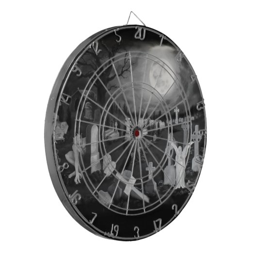 's Nachts op het kerkhof - Angel met Devil Dartbord (Voorkant Links)