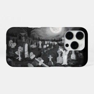's Nachts op het kerkhof - Angel met Devil iPhone 16 Pro Hoesje