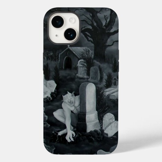 's Nachts op het kerkhof - Devil Case-Mate iPhone Case (Achterkant)