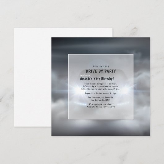 's Nachts-station op uitnodiging van de verjaardag (Voorkant / Achterkant)