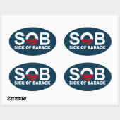 S.O.B. - Ziek van Barack Ovale Sticker (Vel)