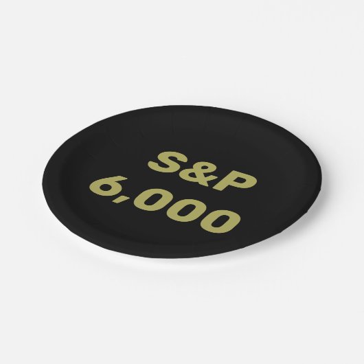 S&P 6.000 Niveau Aandelenmarktindex Viering Papieren Bordje (Gekanteld)