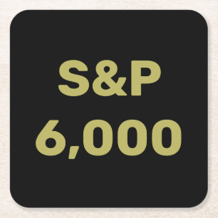 S&P 6.000 Niveau Aandelenmarktindex Viering Vierkante Kartonnen Onderzetter