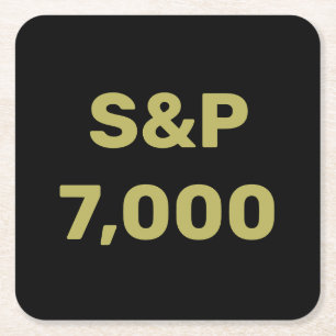 S&P 7.000 Level Stock Market Index Celebration Vierkante Kartonnen Onderzetter