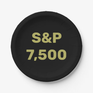 S&P 7.500 Niveau Aandelenmarktindex Viering Papieren Bordje