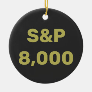 S&P 8.000 Niveau Aandelenmarktindex Viering Keramisch Ornament