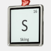S - Periodiek tabelsymbool Skieschemie Metalen Ornament (Links)