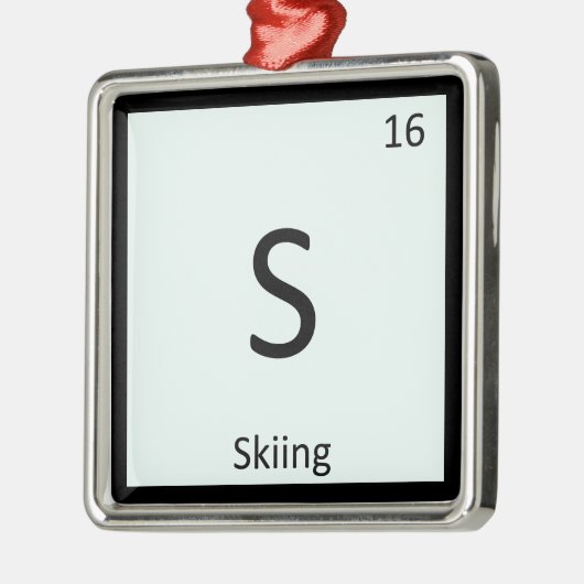 S - Periodiek tabelsymbool Skieschemie Metalen Ornament (Links)