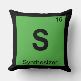 S - Periodieke Tabel Synthesizer Music Chemistry Kussen