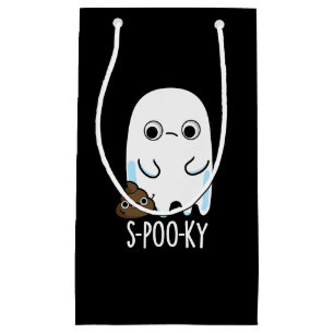 S-poo-ky Funny Ghost Poop Pun Dark BG Klein Cadeauzakje