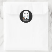 S-poo-ky Funny Ghost Poop Pun Dark BG Ronde Sticker (Tas)