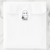 S-poo-ky Funny Ghost Poop Pun Ronde Sticker (Tas)