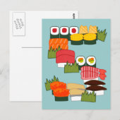 S pour carte postale Sushi (Devant / Derrière)