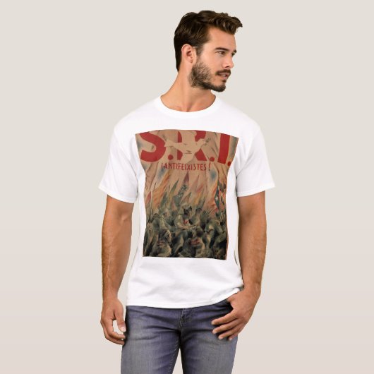S. R. I. Antifascist! Think of_Propaganda Poster T-shirt (Voorkant volledig)
