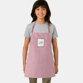 S Roze Stripe Roos Pattern Initiaal Monogram Schort (Insitu)