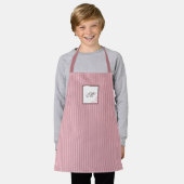 S Roze Stripe Roos Pattern Initiaal Monogram Schort (Gedragen)