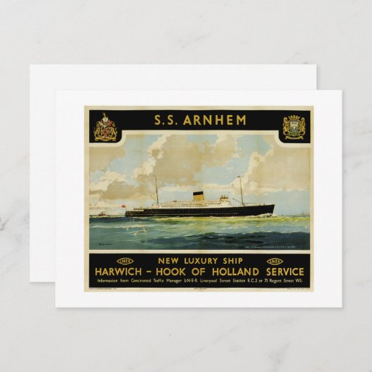 S.S. Arnhem - Luxury Liner - Holland Briefkaart (Voorkant / Achterkant)