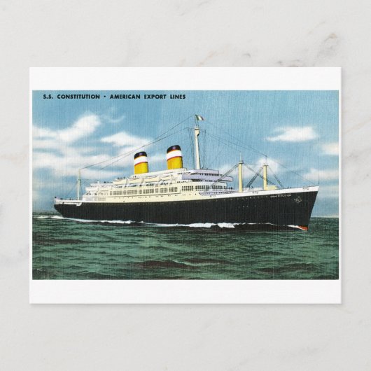 S.S. Grondwet American Express Lines Briefkaart (Voorkant)
